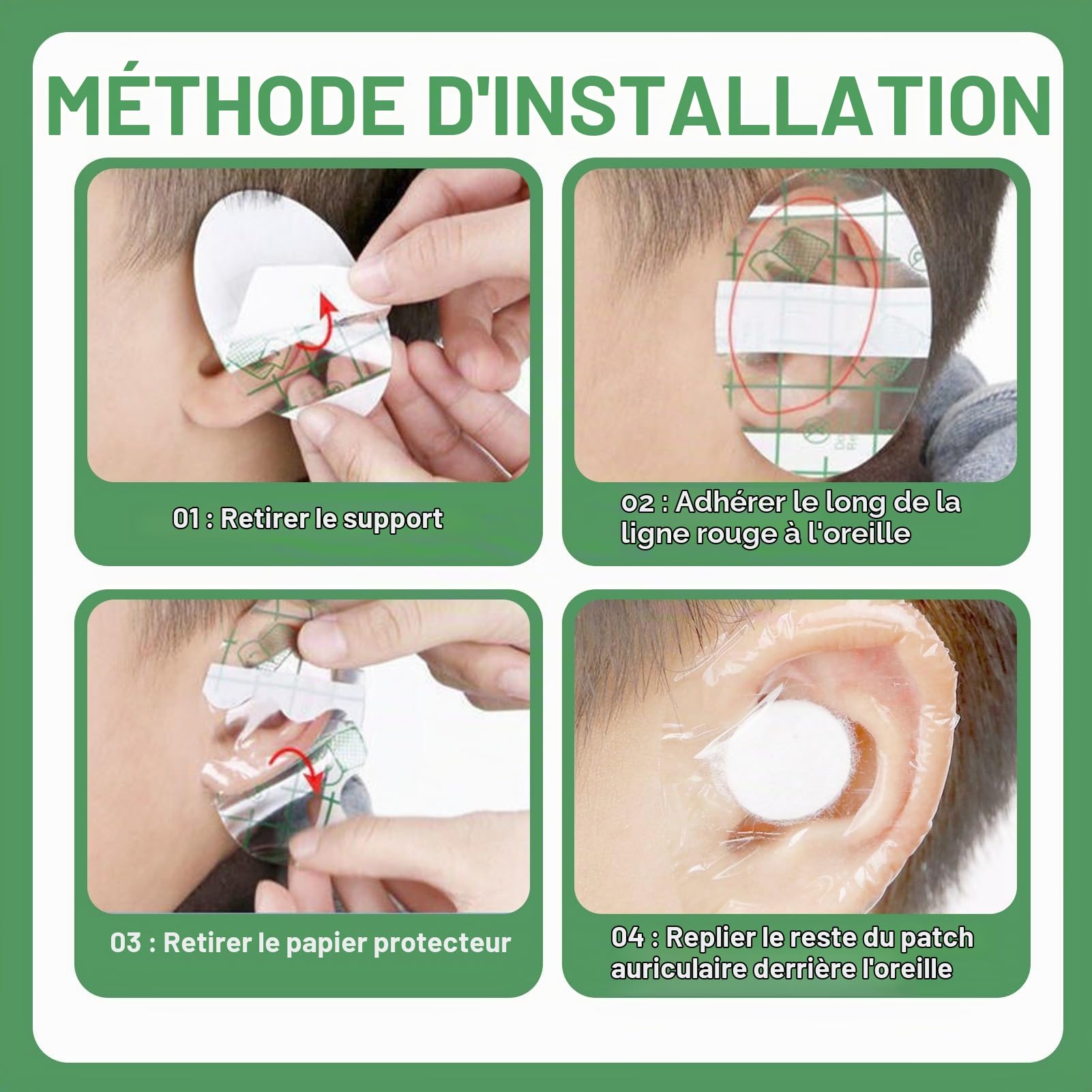 Cache Oreille Piscine Enfant - Patch Oreille Étanche pour Douche et Bain | 60 Pièces Autocollant de Protection Souple et Respirant avec Tampon de Coton Central pour La Natation la Douche Surf