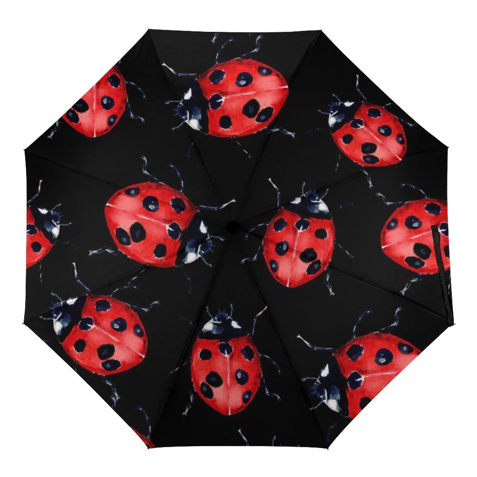Orenz Multi20 Automatic Umbrella Ladybug Ladybird Patterns Folding Umbrellas Light Windproof Umbrellas Portable Travel Umbrella