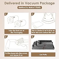 Vista 7 de EHEYCIGA Cama ortopédica XL para perro de espuma viscoelástica, cama lavable para perro con forro impermeable y funda extraíble, sofá extragrande