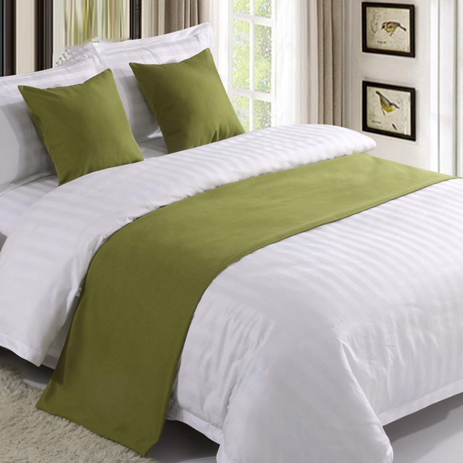 BAMCQ Bed Runner bed runners Hotel bedding premium bed scarf bed flag bed tail pad bed cover bed tail trim green grass green (hug pillow + pillow core) 1