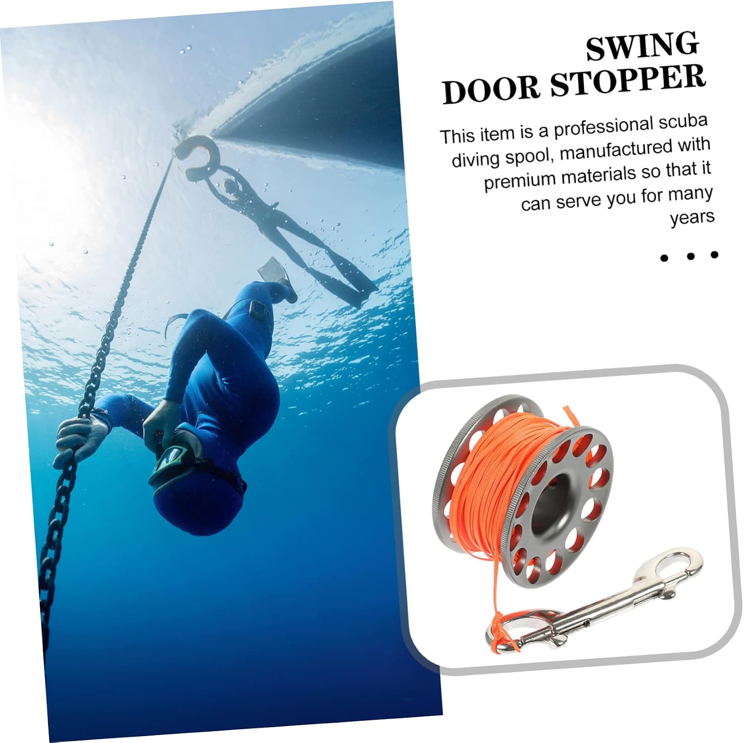 TOYANDONA 1roll Portable Diving Spool Reel Line Essential Scuba Diving Equipment for Snorkeling and Practical