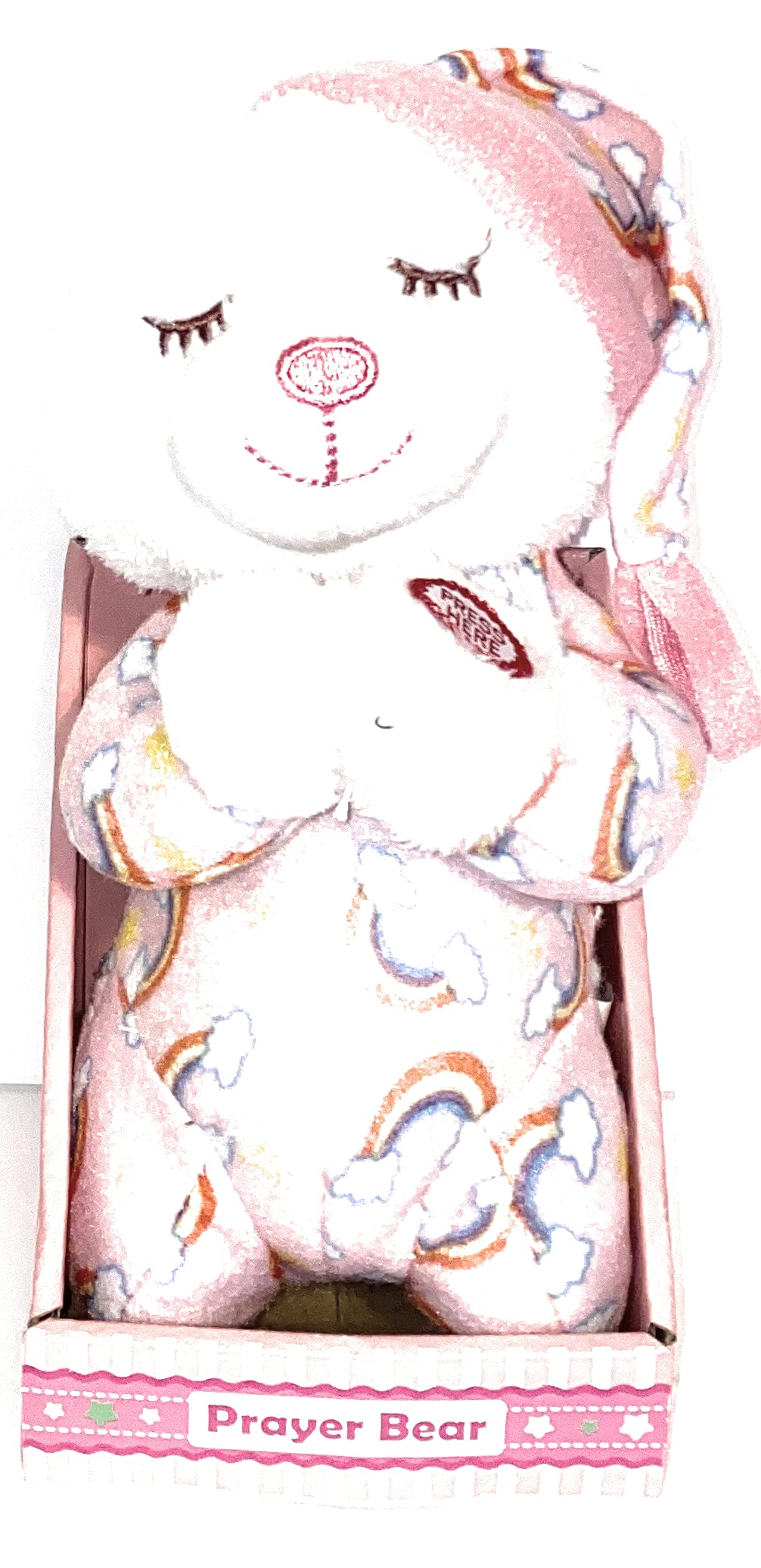 YX Praying Pink Teddy Bear Plush Stuffed Animal Prays Now I Lay Me Down to Sleep