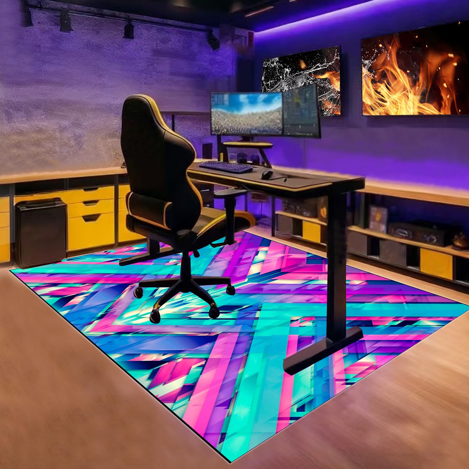 Protector Suelo Silla Ruedas Gaming Alfombra Silla Escritorio Antideslizante Alfombra Oficina para Silla con Ruedas Alfombra Protectora Suelo Silla Gaming para Suelo Duro 140 x 180 cm