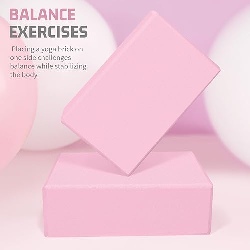 Miniatura 7 de Yoga Blocks 2 Pack, EVA Foam Yoga Block Supportive, Non-Slip Exercise Blocks, Yoga Accessories for Pilates, Meditation, Balance, Stretching and Deep