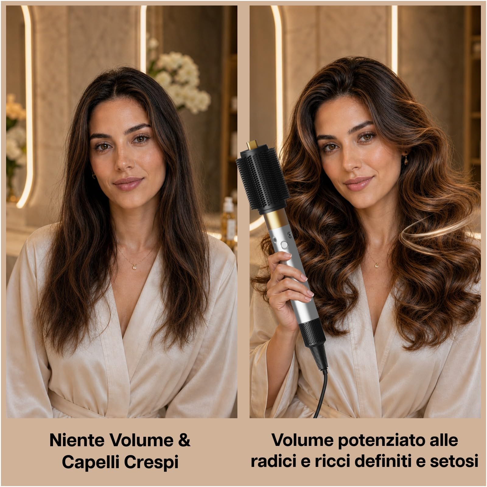 Grande Spazzola Rotonda Extra Large Volumizzante per Dyson Airwrap di MMOBIEL – Spazzola Asciugacapelli para HS01/05/08– Setole Dense, Più Volume & Antistatico – Capelli Lisci e Meno Effetto Crespo