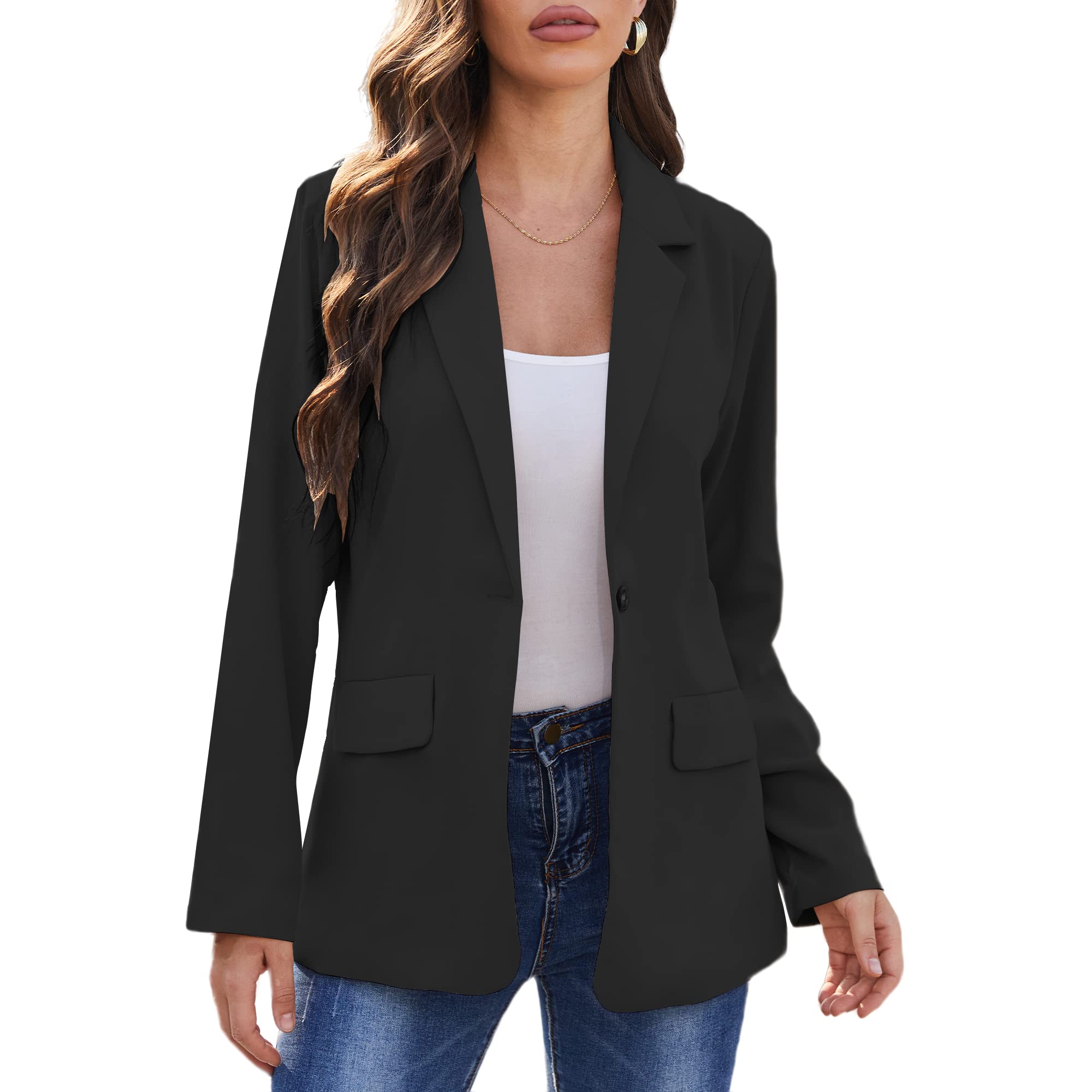 Priyavil Stand Notch Collar Open Front Blazer Jacket main image 1