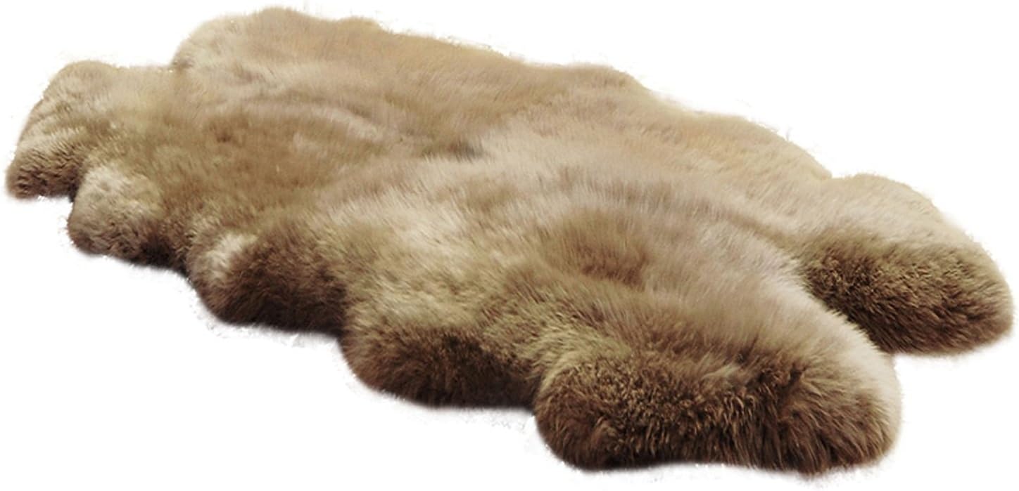 Windward 180 x 110cm 100% Sheepskin Quad Rug, Taupe