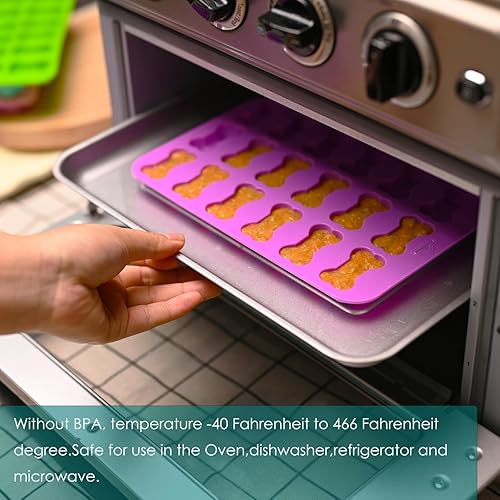 Miniatura 4 de WMKGG Juego de 5 moldes de silicona de grado alimenticio para chocolate, dulces, gelatina, cubitos de hielo, golosinas para perros, galletas