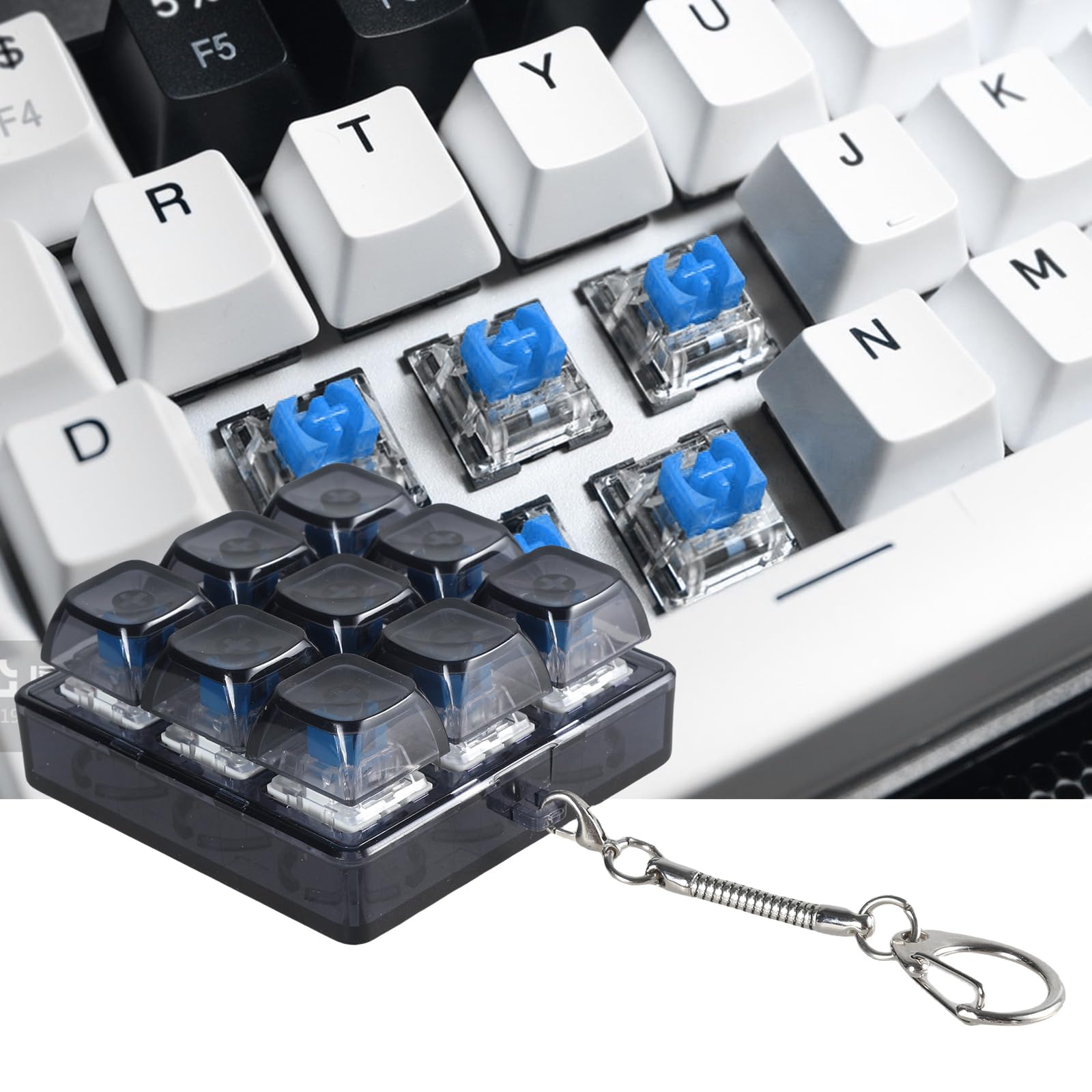 QIEIEI 9Key XDA Translucent Keycap Tester Keyboards Switches Tester Keychains for Gamers and Programmers