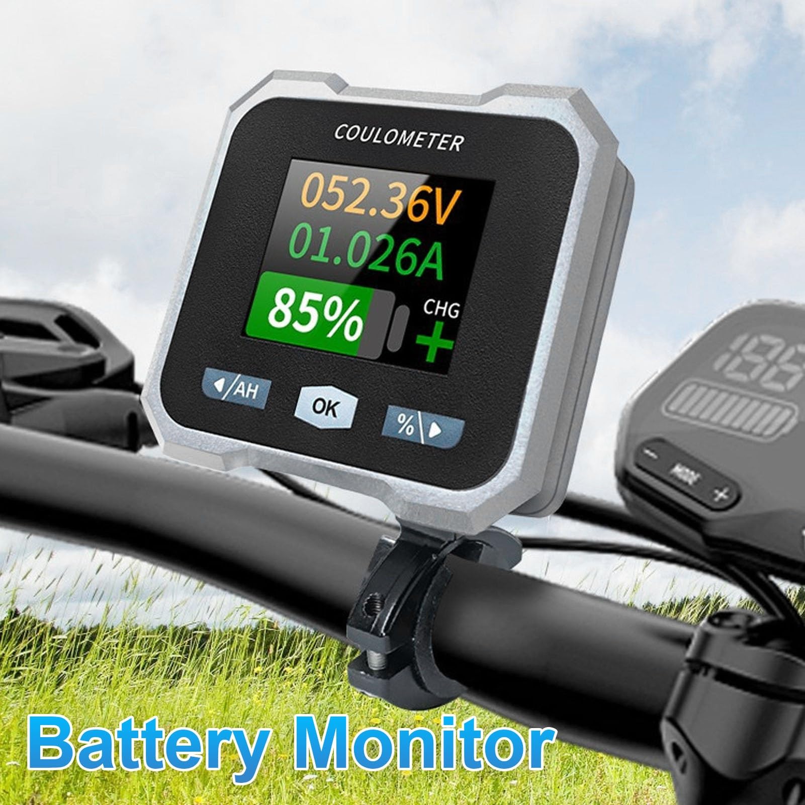 FTVOGUE Inteligentny Monitor Akumulatora, Wyświetlacz LCD, Wielofunkcyjny Tester Napięcia Akumulatora 10-100 V, Multimetr Prądu Stałego do Użytku Samochodowego i Morskiego