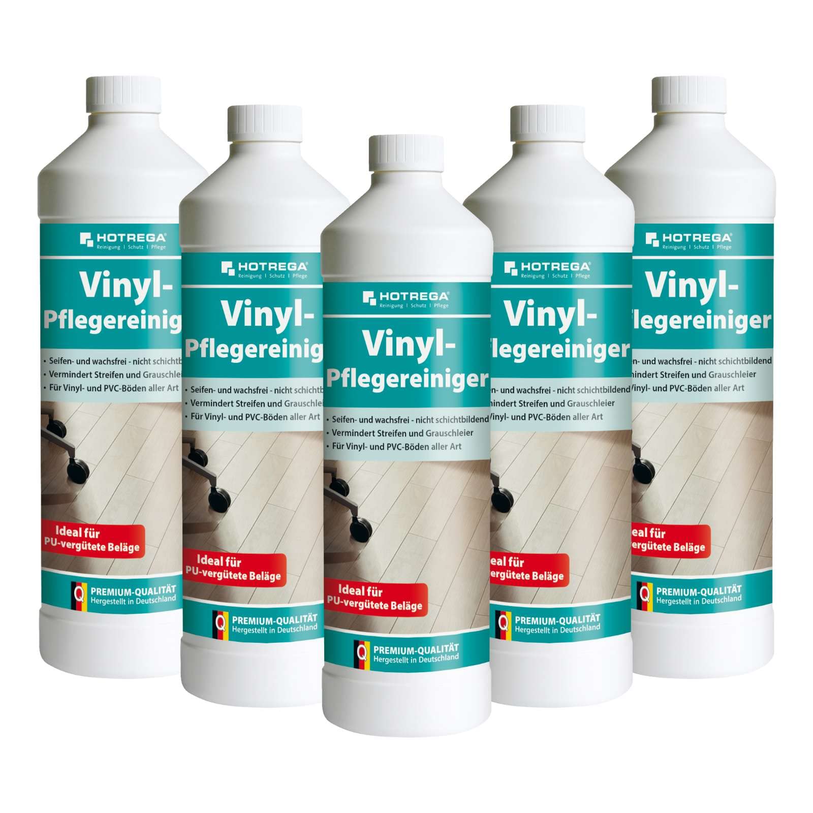 HOTREGA PU-Reiniger | Vinyl Pflegereiniger 5x 1L | Konzentrat für PVC