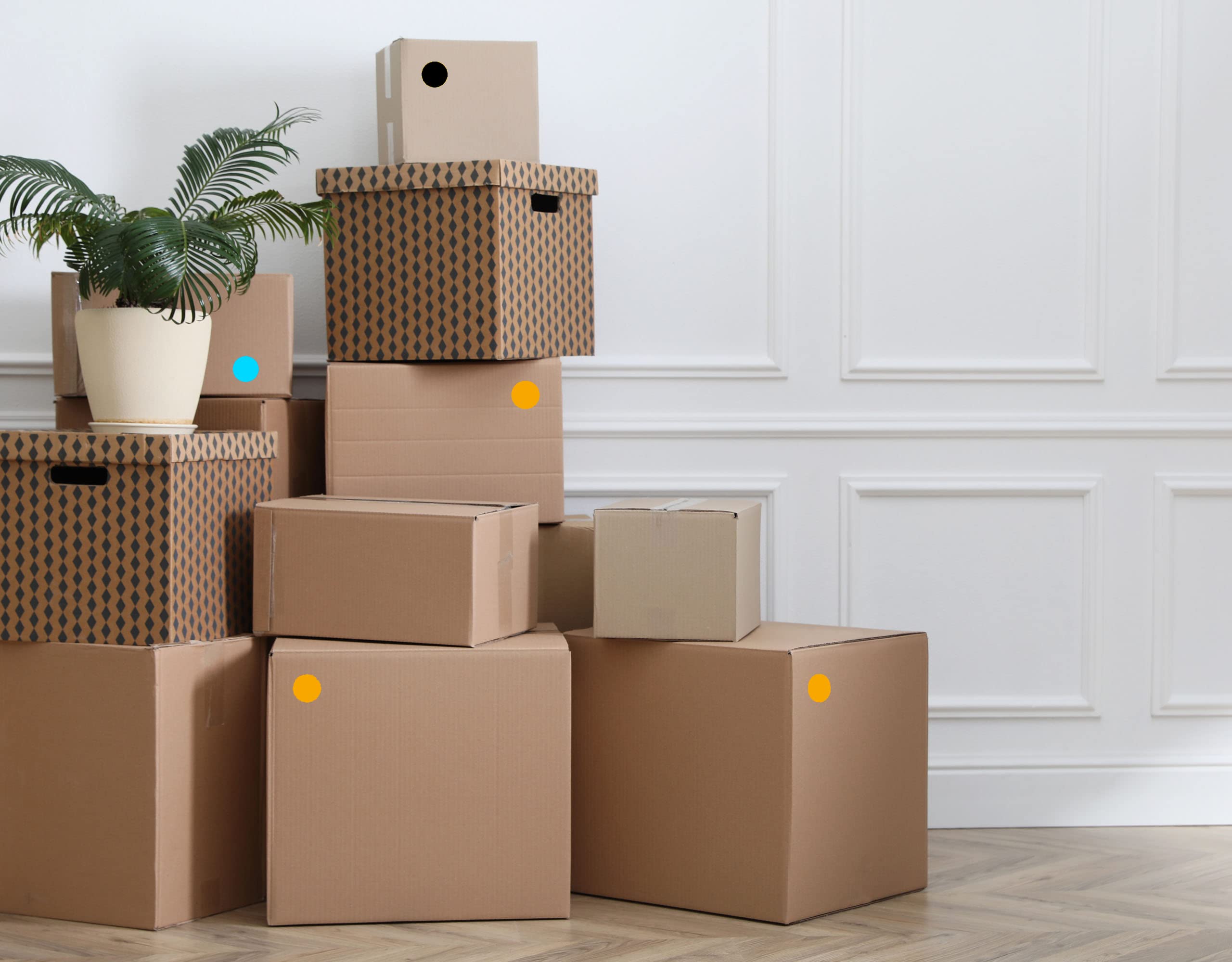 Pastilles Adhésives Orange Fluo Rillprint - 25 Mm (500 Pièces