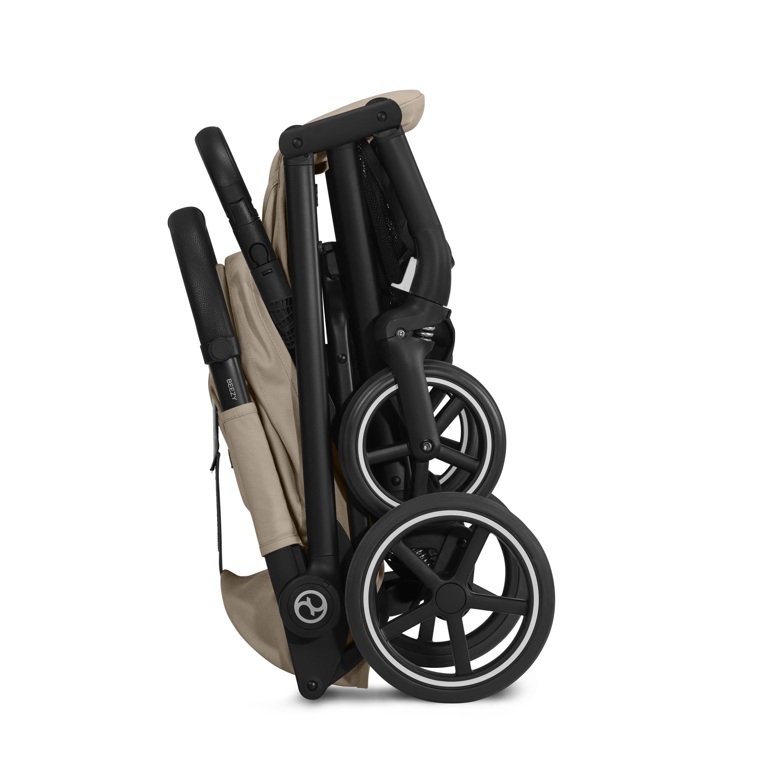 Cybex Gold Beezy Poussette avec harnais ajustable d'une seule main, De la naissance à 4 ans environ (max. 22 kg), Compacte et ergonomique, Almond Beige (Beige avec cadre noir)