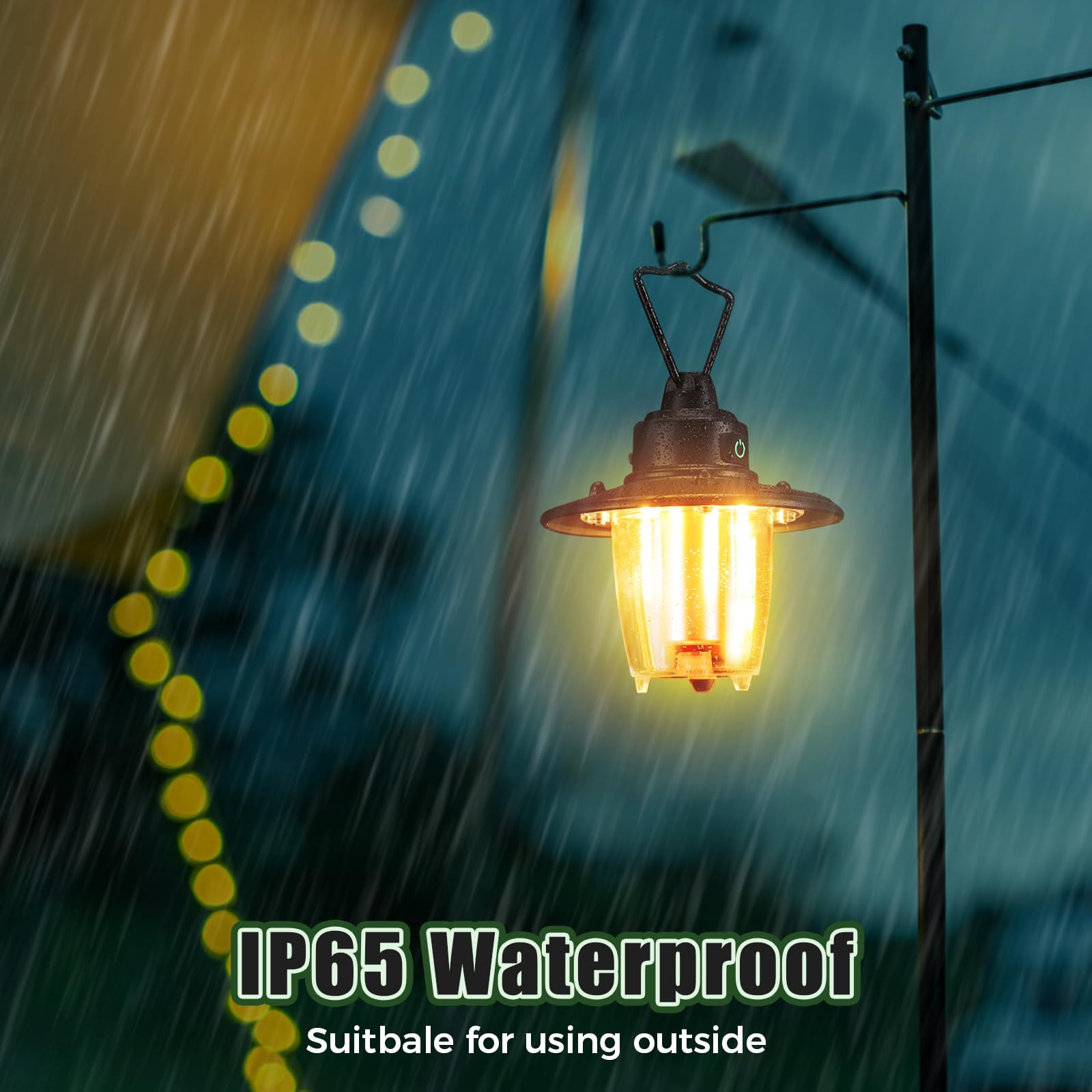 Lanterna da campeggio ricaricabile, 1000 lumen, lampada da campeggio dimmerabile continua, 4 modalità di illuminazione, luce portatile da campeggio per tende, durata della batteria 10+ ore per