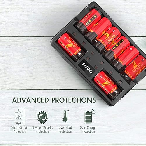 Miniatura 3 de Baterías recargables de 123A y cargador, paquete de 16 baterías recargables de 800 mAh 3.7 V compatibles con cámaras Arlo VMC3030 VMK3200 VMS3130