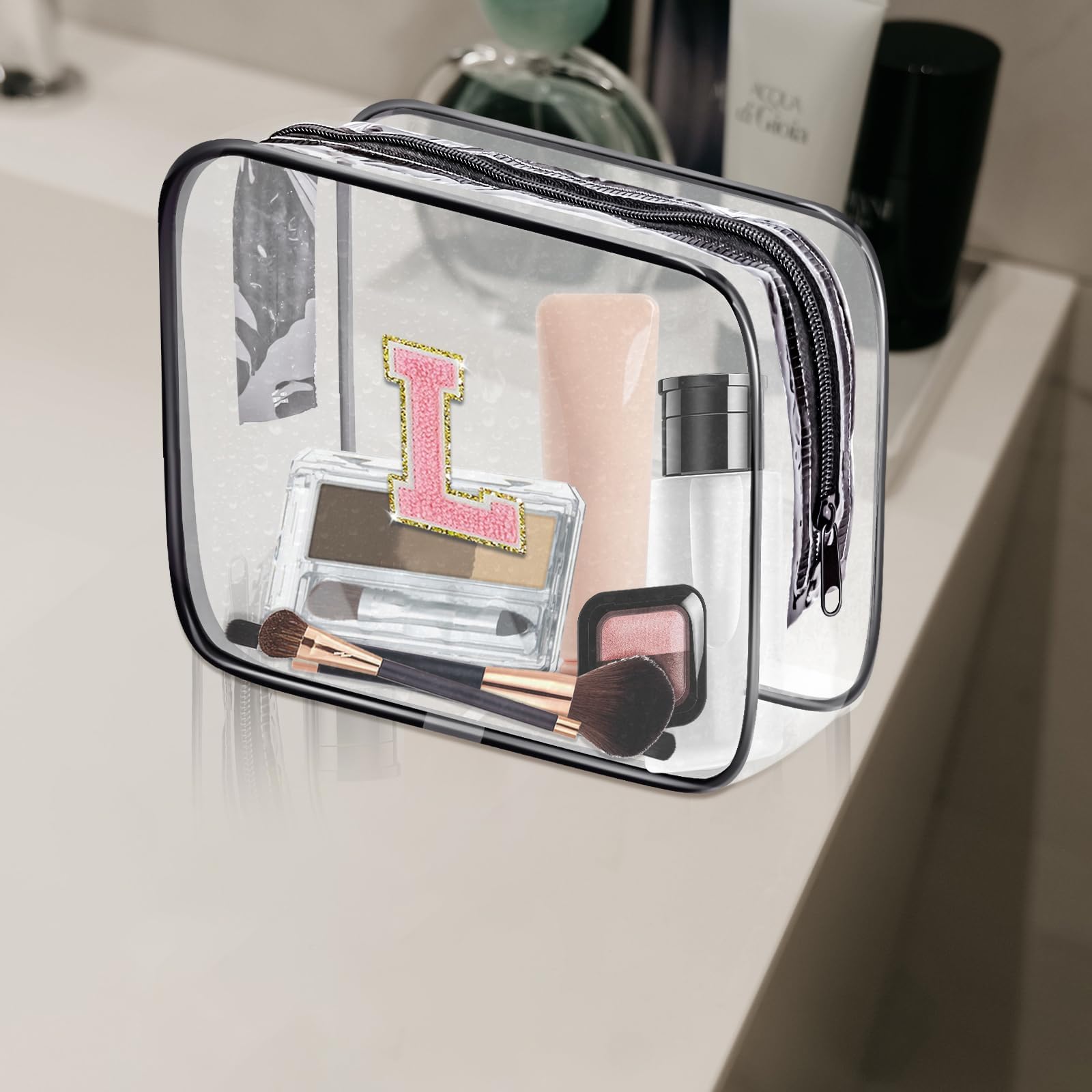 Neceser transparente, bolsa de aseo portátil de viaje, bolsa de maquillaje impermeable, organizador de almacenamiento de cosméticos para mujeres y hombres, artículos esenciales de viaje