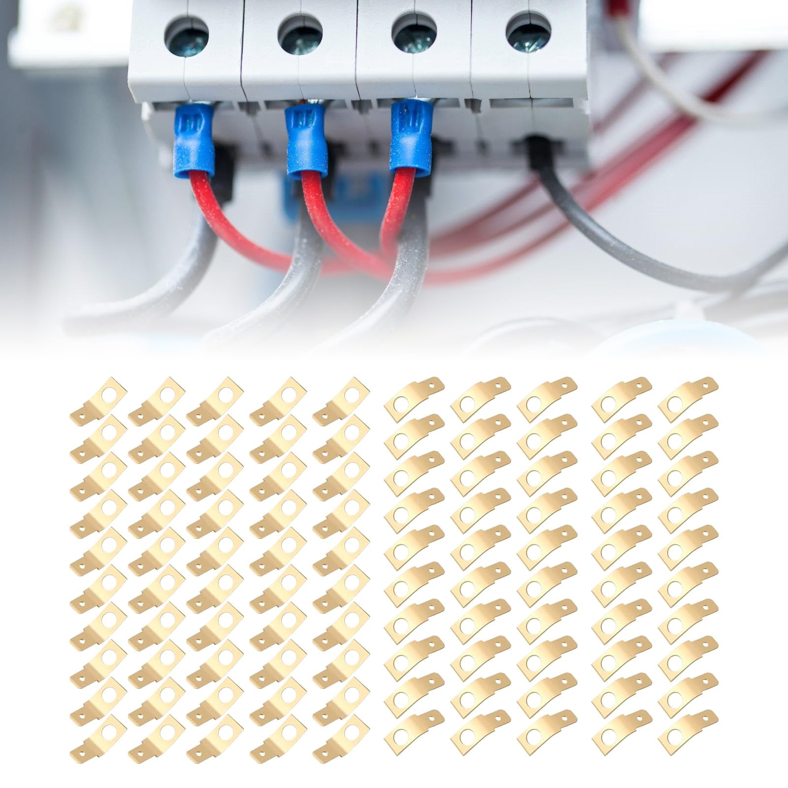 100Pieces Without Insulated Male to Male Electrical Adapters with High Conductives Brass for Electronics and Solar