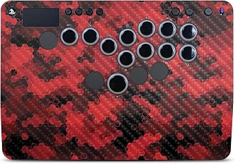 Carbon Fiber Controller Skin Compatible with Victrix Pro KO - Red Hexa Camo - Premium 3M Vinyl Protective Wrap Decal Cover - Easy to Apply | Made in The USA by MightySkins