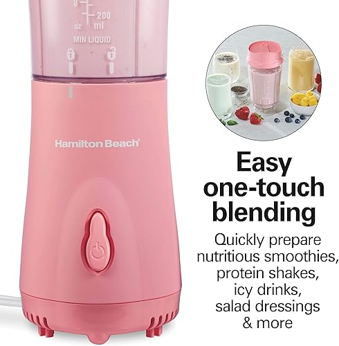 Miniatura 6 de Hamilton Beach - Batidora portátil para batidos y licuados con taza y tapa de viaje sin BPA de 14 onzas, cuchillas de acero inoxidable duraderas