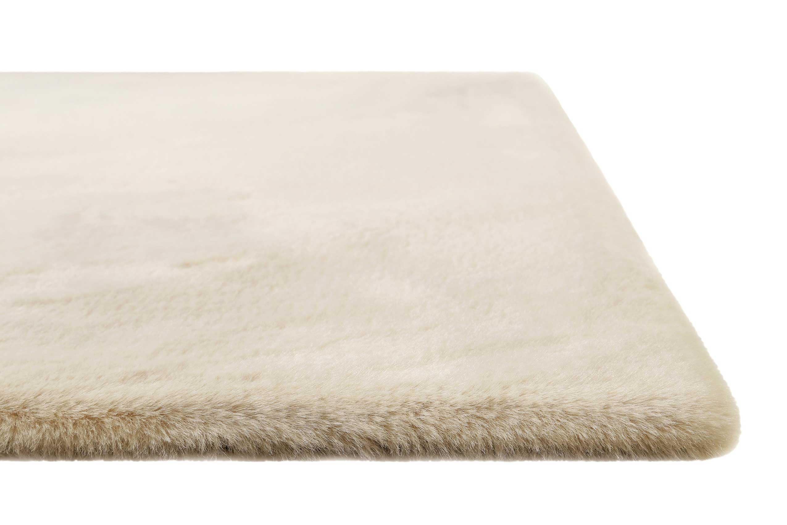 Homie Living Vita Hochflorteppich, 70 x 140 cm, Creme beige | kuscheliger & flauschiger Hochflor-Teppich für Wohnzimmer, Kinderzimmer, Schlafzimmer mit Kaninchenfell- Haptik