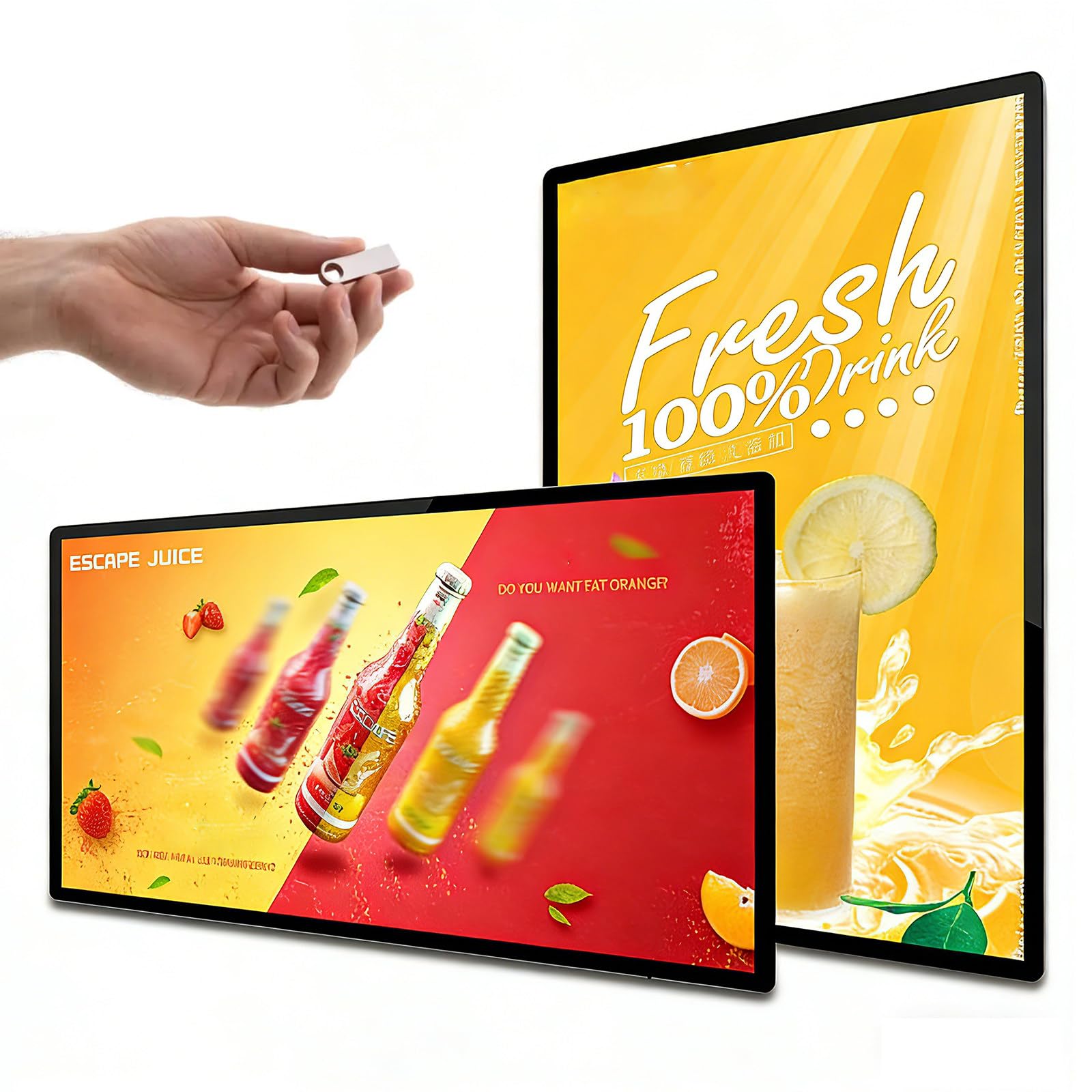 Display pubblicitario per segnaletica digitale - Lettore multimediale pubblicitario commerciale per attività di marketing in centri commerciali, display per poster LCD a parete/incorporato, con l