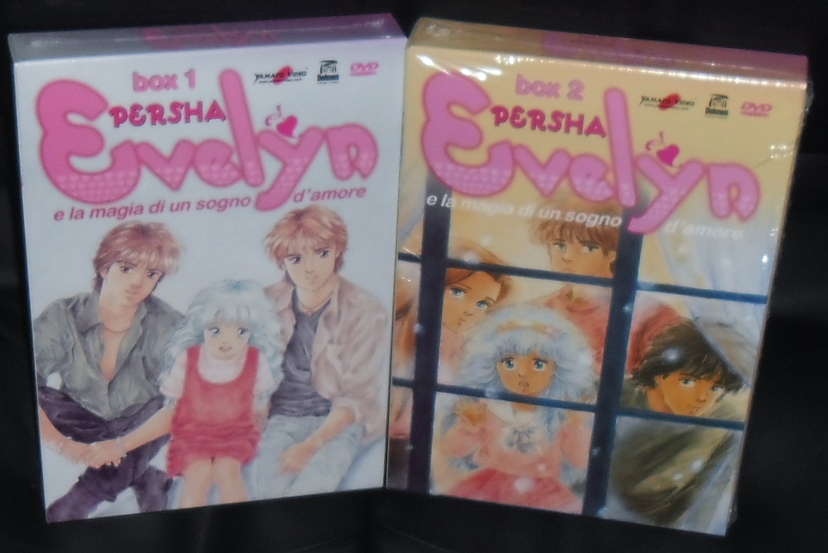 2 COFANETTI 8 DVD YAMATO VIDEO ANIME/MANGA CARTONI MAJOCCO ANNI 80-PERSHA/EVELYN E LA MAGIA DI UN SOGNO D'AMORE LIMITED BOX.1,2 SERIE COMPLETA-BY SANUNIVERSESHOP