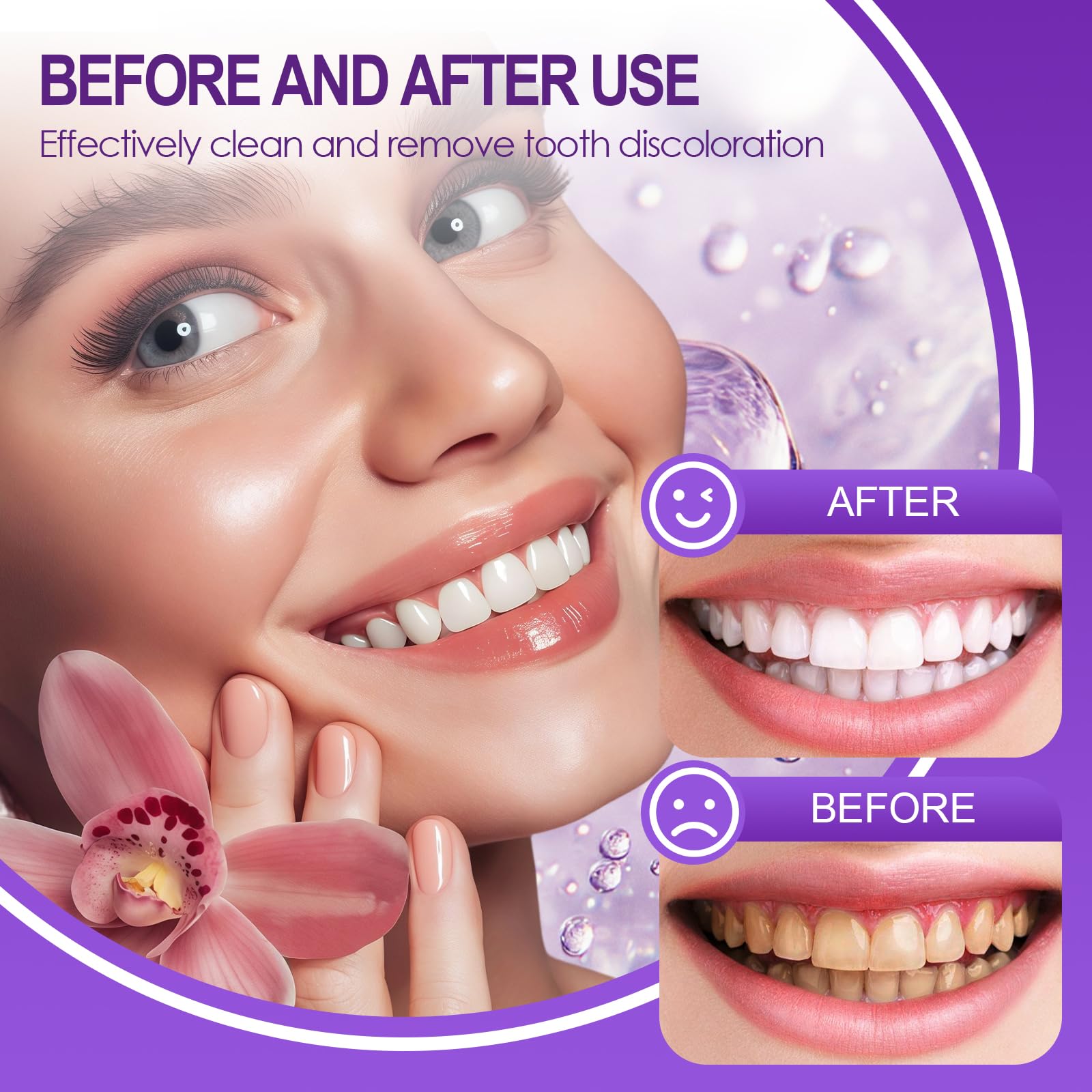 30ml Pasta de Dientes Púrpura Blanqueadora, Pasta Blanqueadora, Dientes Limpios y Brillantes, Proporciona un Blanqueamiento Suave y una Limpieza Eficaz, para una Sonrisa Más Blanca y Luminosa - 5