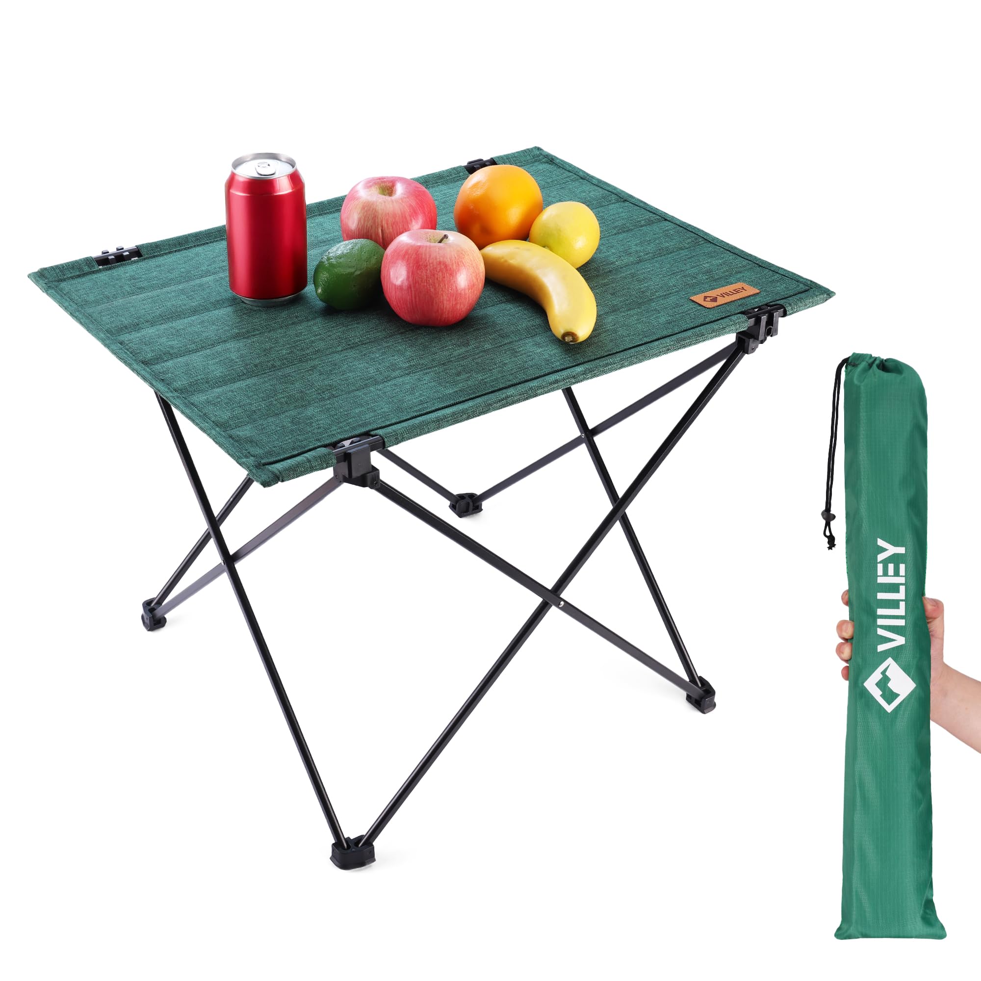 VILLEY Table de Camping Pliable en Aluminium 41×56