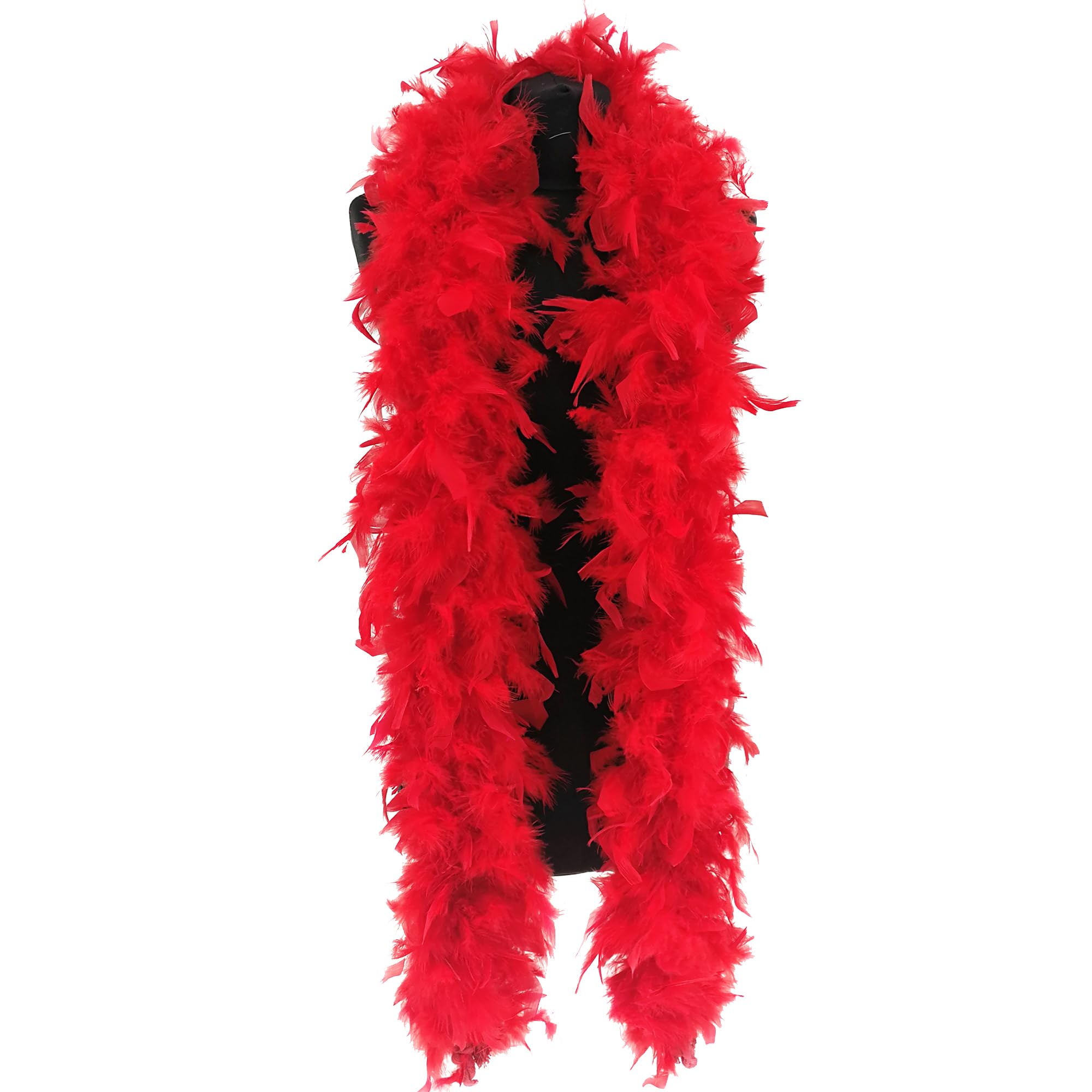 Feather Boa 100g 180cm Soft Turkey Feathers Fluffy Long Boas for Women Hen Party Fancy Dress Costume Burlesque Dance Showgirl 1920s Gatsby Flapper Halloween Christmas Photo Props (Red)