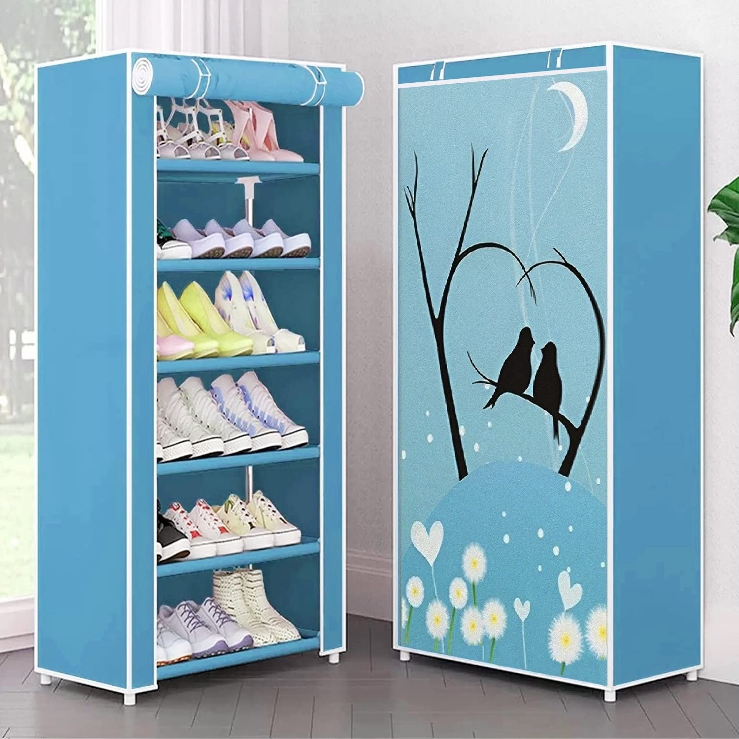 CMerchants 6 Layer Love Bird Shoe Rack (Light Blue)-image-49