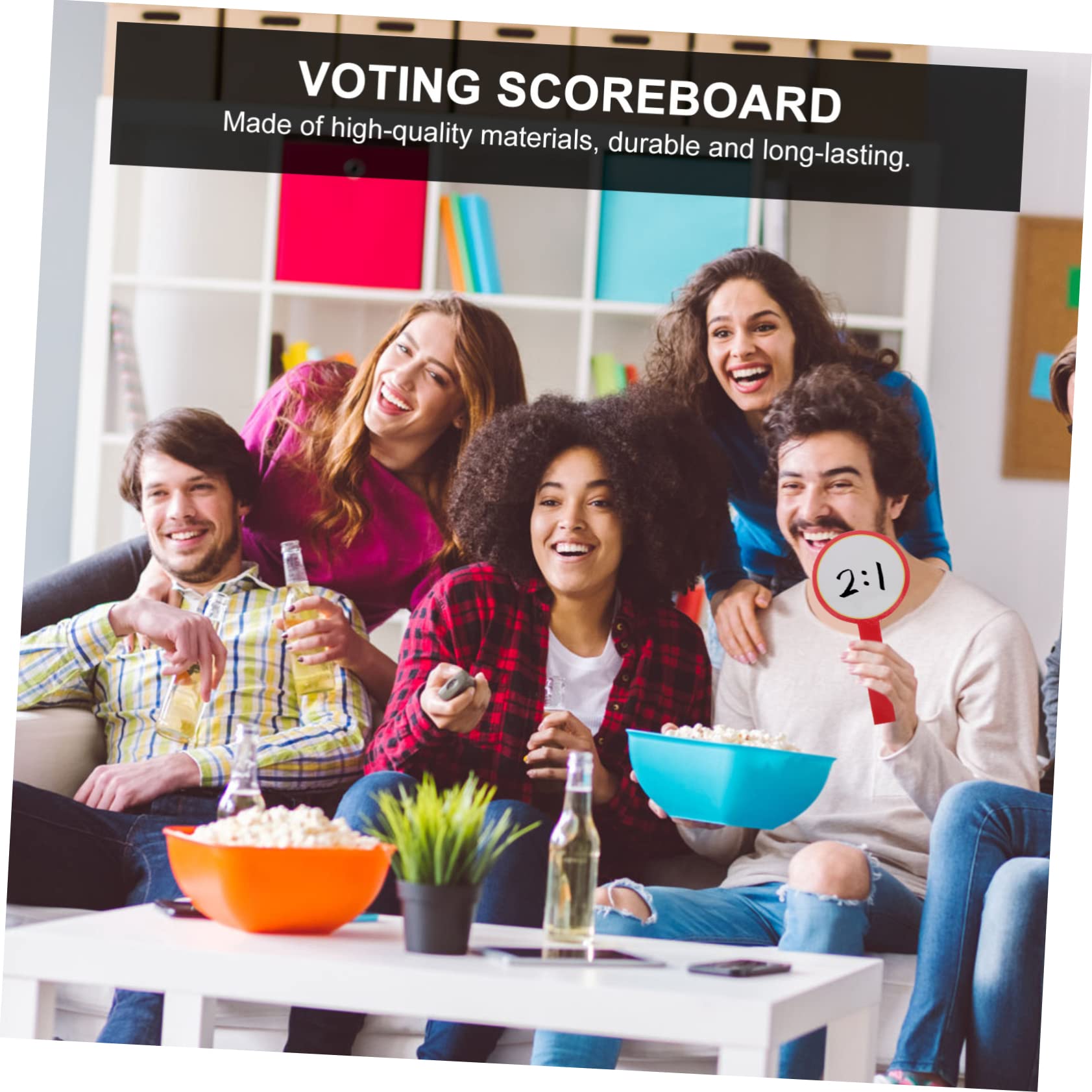 SHOWERORO Dry Erase Scoreboard Set 4 Pcs Mini Boards Dry Erase Paddles for Students Sports and Parties