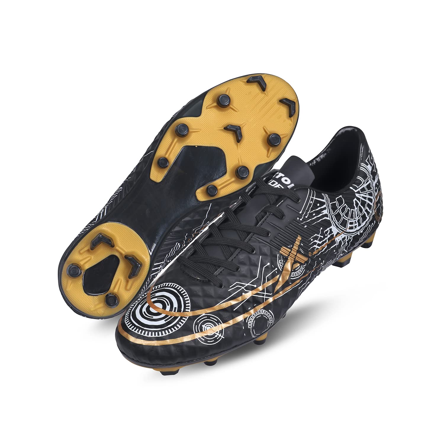 Men & Boys Football Shoe/Studs|Sports & Athletic Footwear PU Upper with TPU Sole|Lightweight Comfortable & Maximum Grip Soccer Cleats |Multi Ground Shoes for Training & Practice