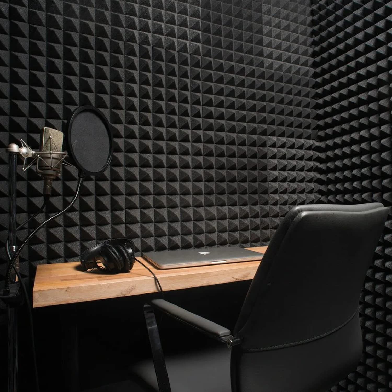 Soundsbay Lot de 12 panneaux de mousse acoustique de 30 X 30 X 5 cm - Panneau acoustique de haute densité réduisant le bruit intérieur et l'écho pour Studio d'enregistrement/Bureau à domicile