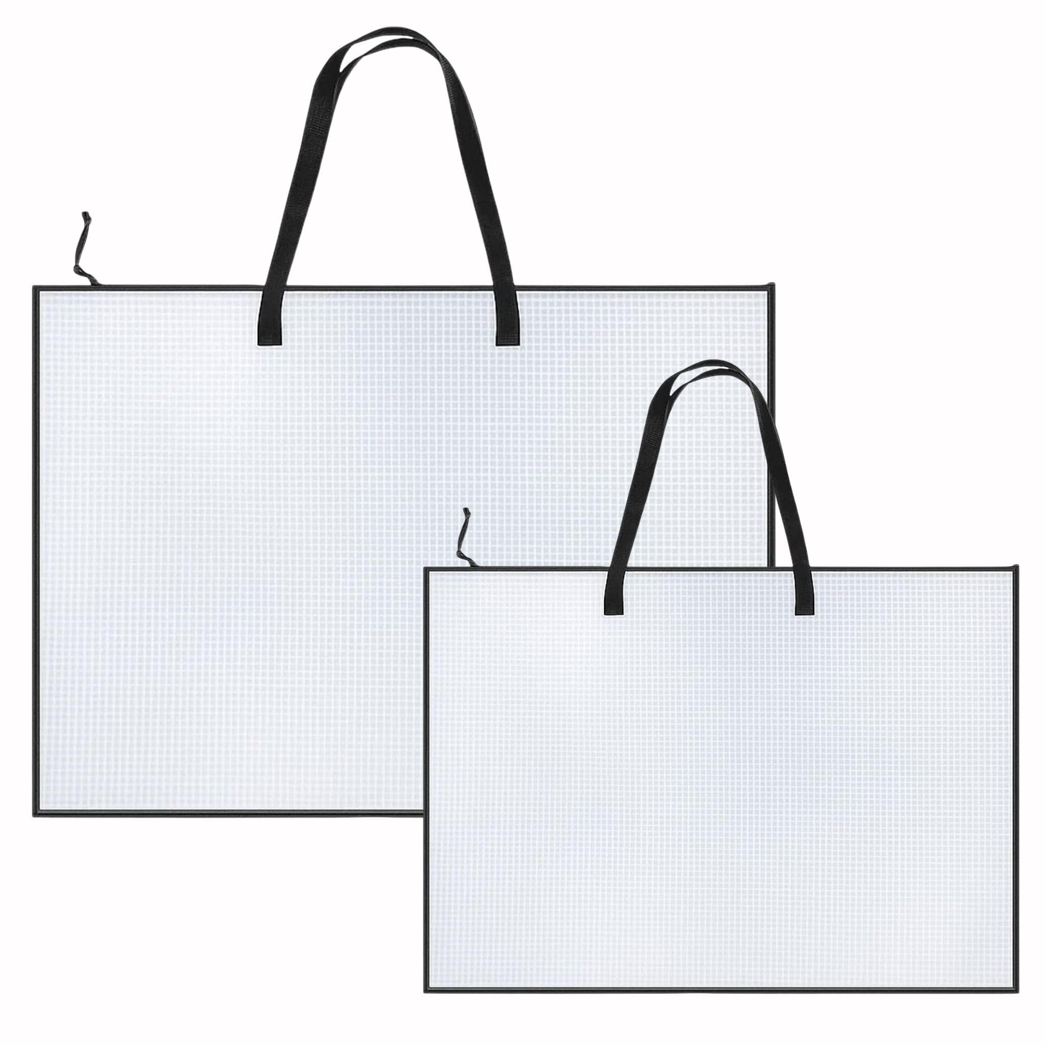 2Pcs Art Portfolio, A1+A2 Art Folder with Zipper Waterproof Storage Bag