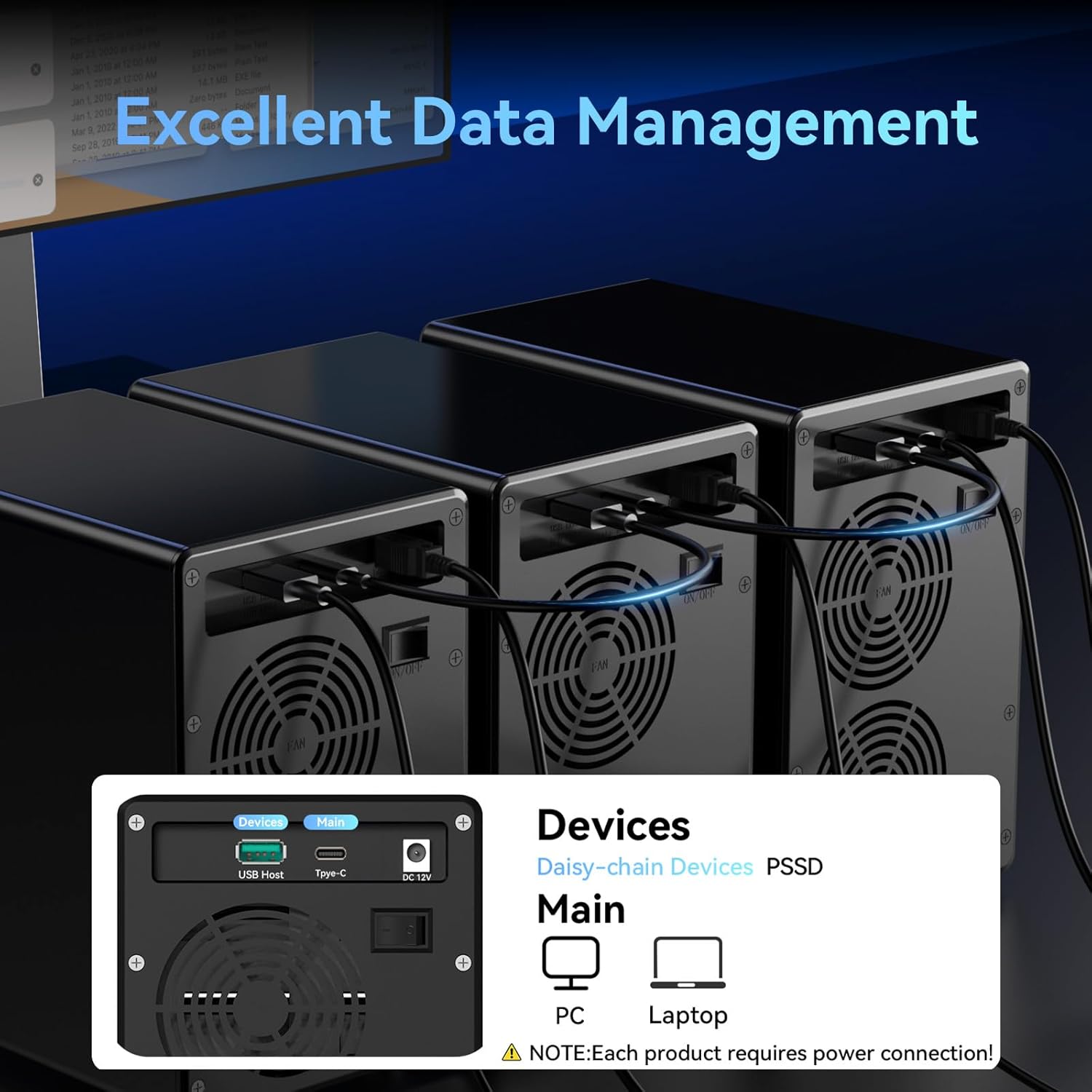 3 Bay 10Gbps Hard Drive Enclosure with Cooling Fan for 2.5“/3.5" SATA... - Afbeelding 57 van 63