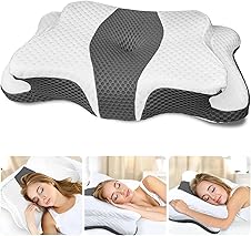 [52% off] CHxxy Memory Foam Pillows, Cervical Pillow for Neck and Shoulder Pain Relief, Ergonomic Contour Bed Pillow, Soft for Side Sleep Stomach Sleeping and Back Sleeper