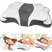CHxxy Pain Relief Cervical Spine Pillow for Neck and Shoulder Support, Hollow Design Cervical Memory Foam Pillow, Orthopedic Ergonomic Neck Pillow, Contour Bed Pillow for Side, Back and Abdominal