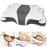 CHxxy Memory Foam Pillows, Cervical Pillow for Neck and Shoulder Pain Relief, Ergonomic Contour Bed Pillow, Soft for Side Sleep Stomach Sleeping and Back Sleeper