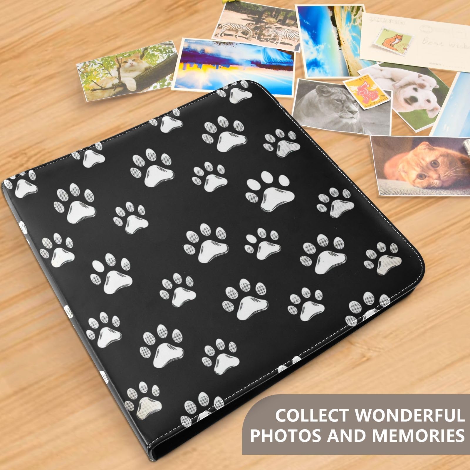 Skórzany album do scrapbookingu, zdjęcia i prace pa