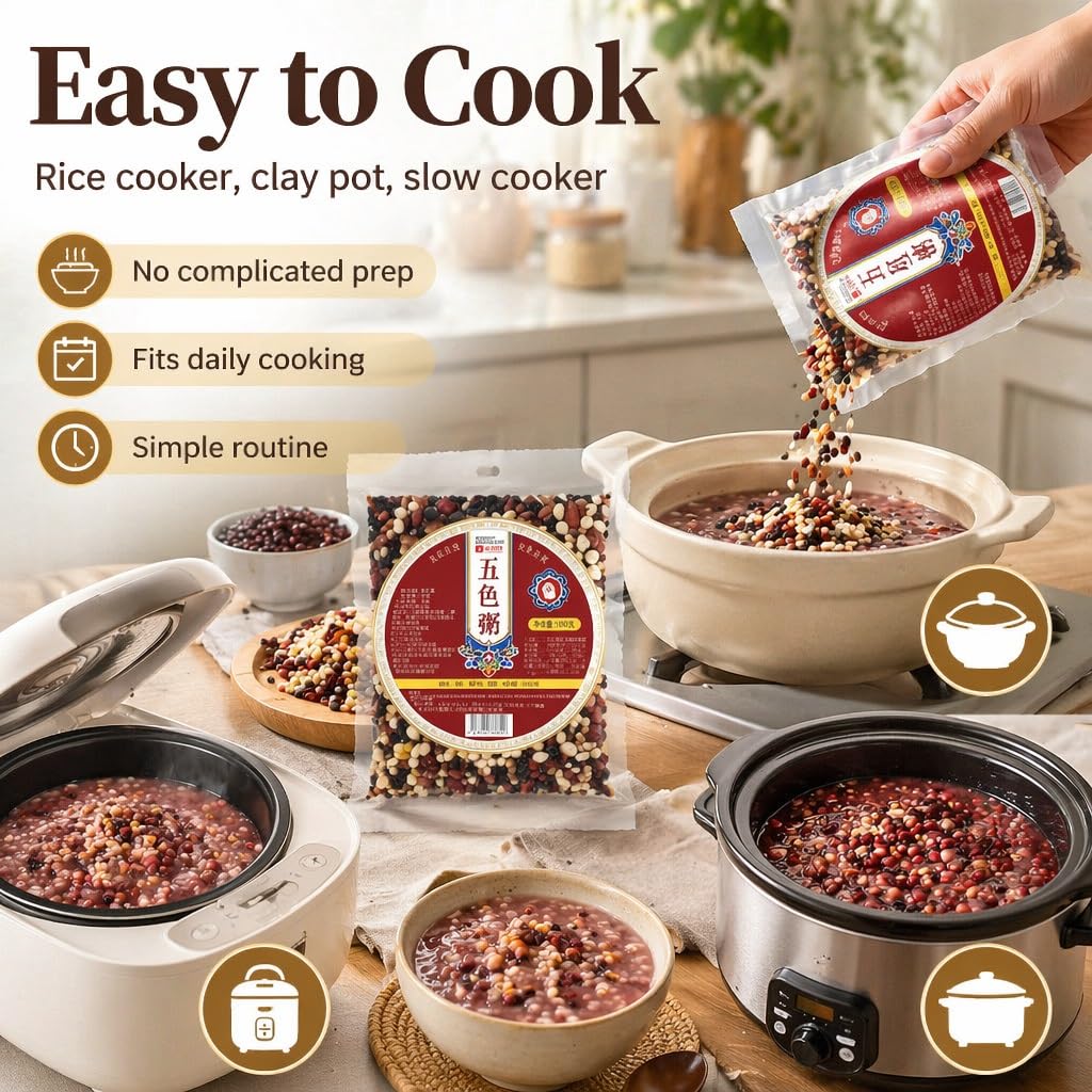 Paquete De 30 Gachas Cereales Mixtos, 100 G Por Bolsa, Fácil Cocinar, Sin Aditivos, Desayuno Y Cena Ricos En Nutrientes, Compatible Con Olla Arrocera