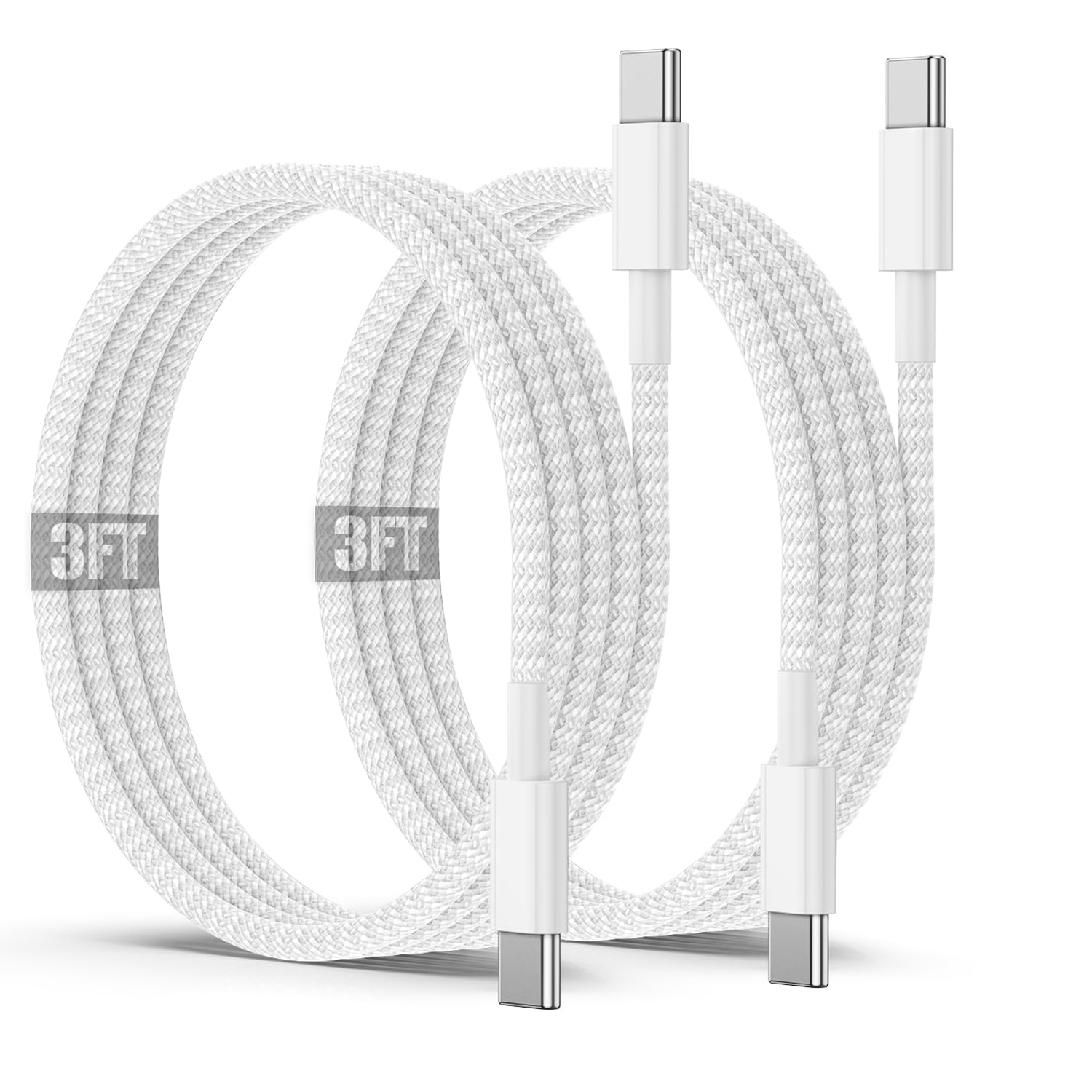 Cable de carga USB C a C de 3 pies, 60 W, cable de carga rápido tipo C a C, corto para Apple iPhone 17 Pro Max/17 Air/16 Pro Max/15 Plus, MacBook Pro 2021/2020/2019, iPad 12.9/11 pulgadas/Mini/Air 5/4