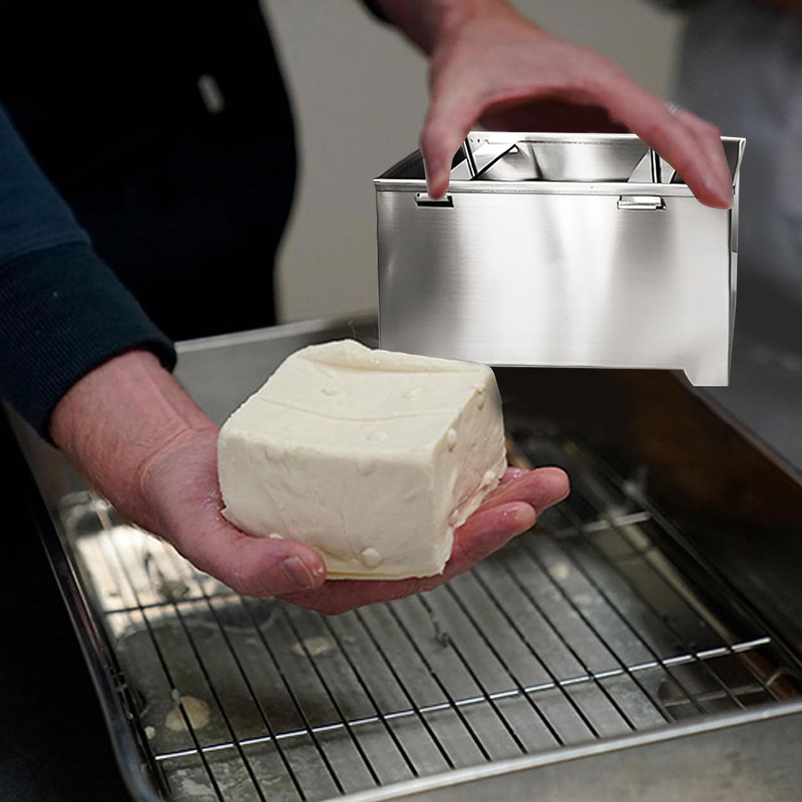 Pressa Di Soia Acciaio Inossidabile Regolabile Multifunzionale | Stampo Per La Preparazione Di Cibo Casalingo In Cucina Per Paneer Cibo Di Soia Formaggio Vegetariano Cucina Preparazione