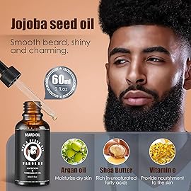 Varolan Beard Growth and Grooming Kit - Growth Oil (2Oz), Balm, Comb, E-book, Storage Bag, Mustache Mens Gift Set for Him