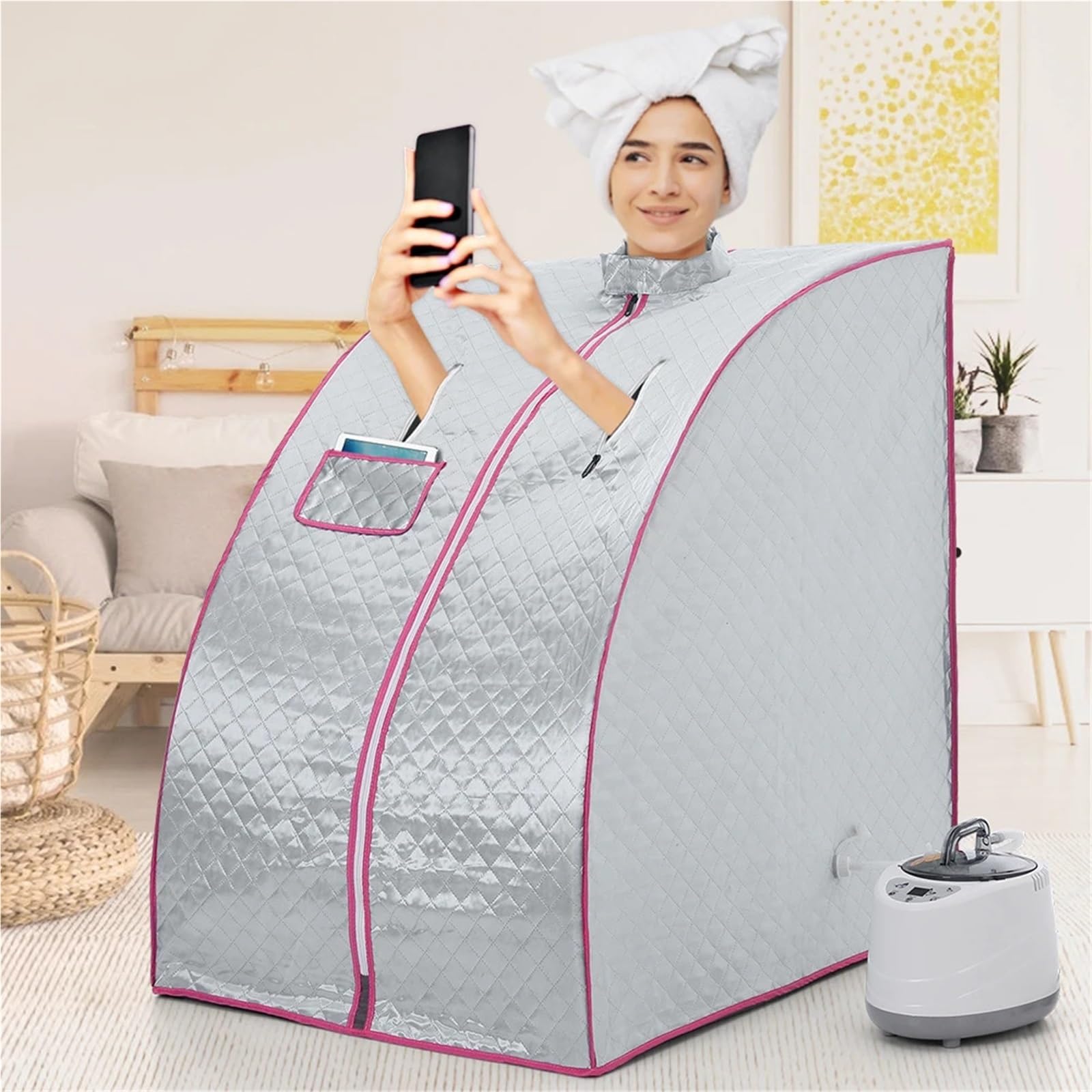 Sauna Portatil Kit de vapor for spa en casa(Blue)