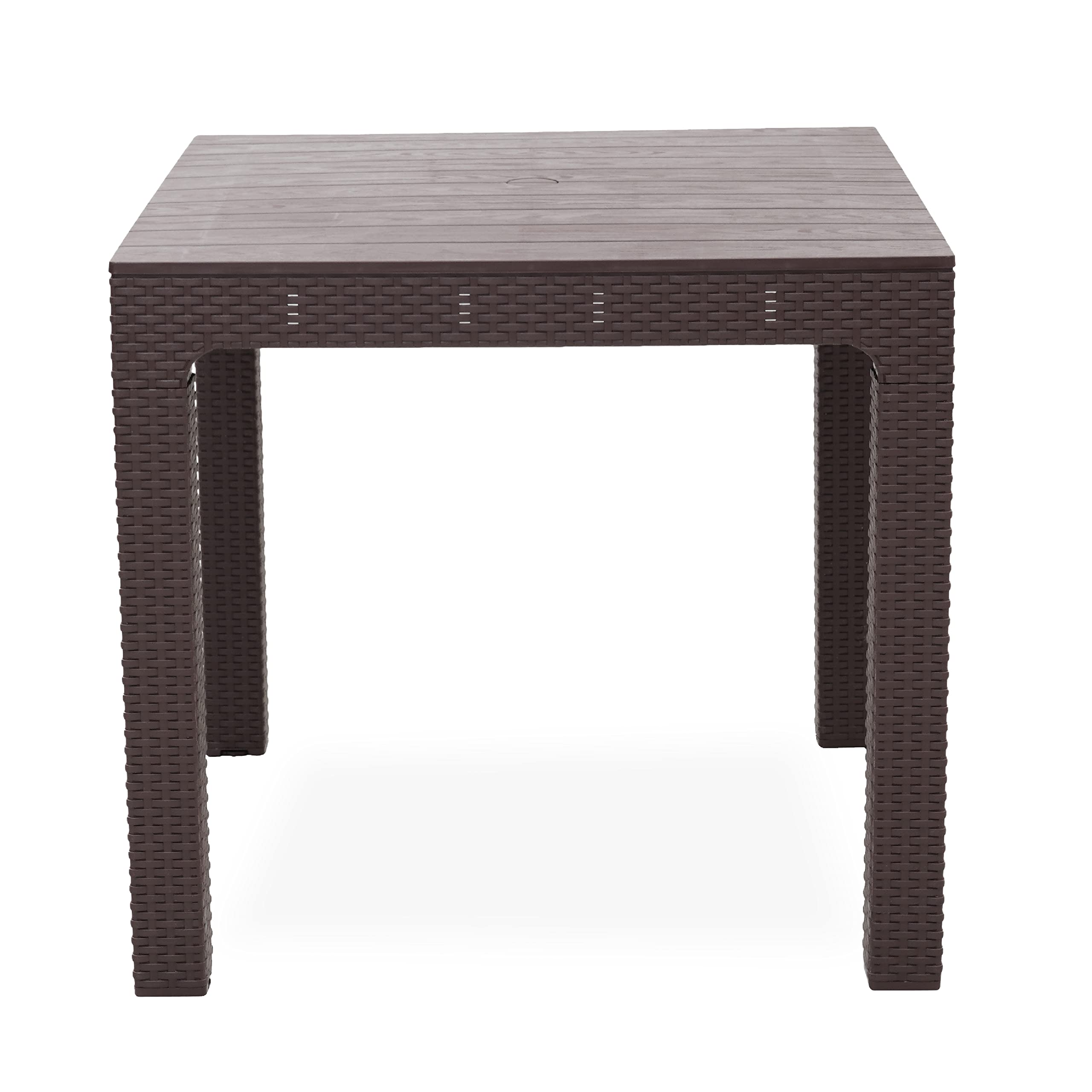 Oaknest Unboxing Furniture Supreme Summit Rattan Type Matte Finish Portable Dining Table For Garden, Roof, Office, Home Etc. (Color: Globus Brown)