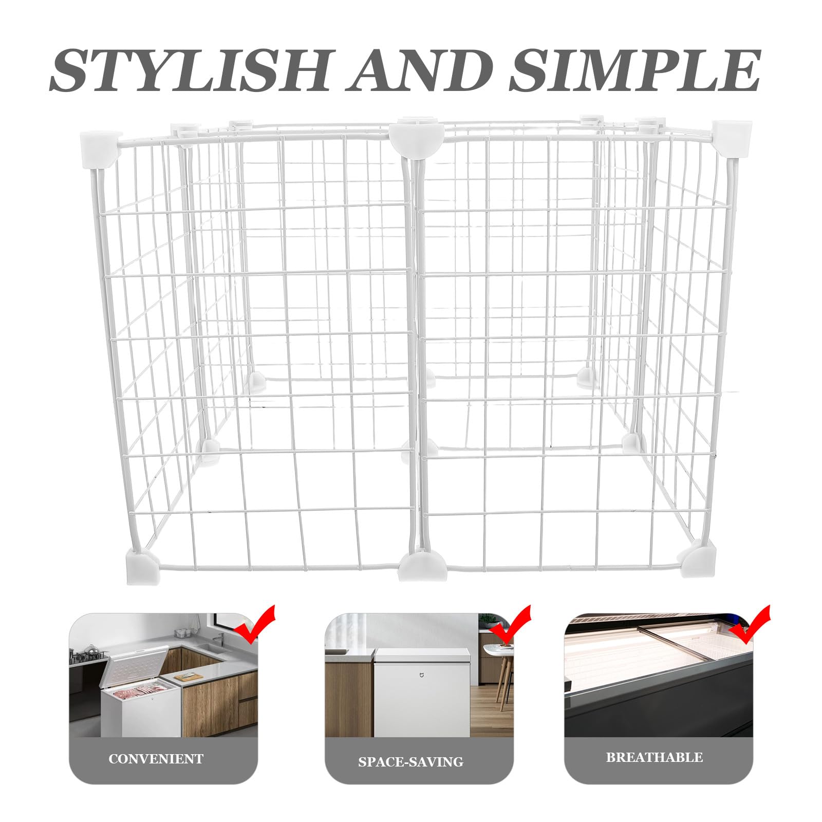 Separatore per Congelatore in Ferro Resistente al Freddo Organizer Rete per Frigorifero e Freezer Cestino Metallico per Conservazione Classificata di Frutti di Mare Organizer