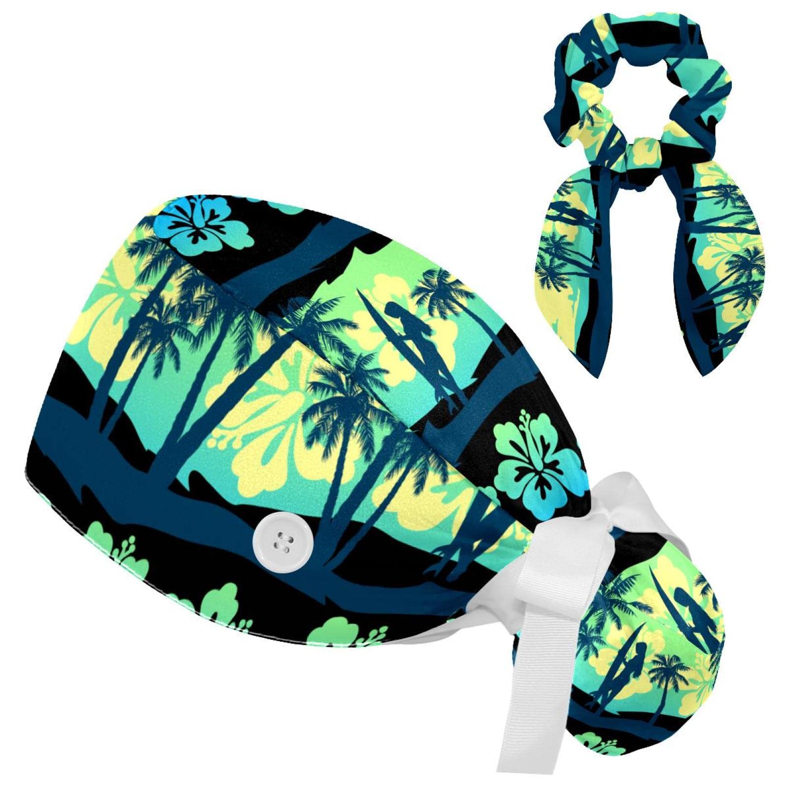 Bonnet de travail léopard taille unique avec bandeau et nœud - 7