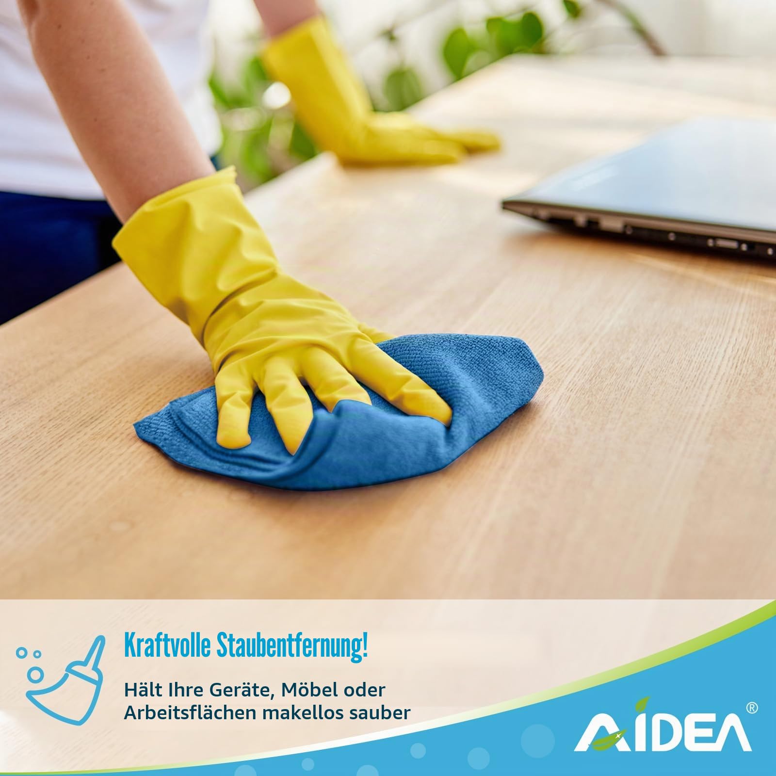 AIDEA Mikrofaser Reinigungstücher Lappen Putztücher Fenster Tücher Mikrofasertücher Geschirrtücher 100 Stück, 30x30cm