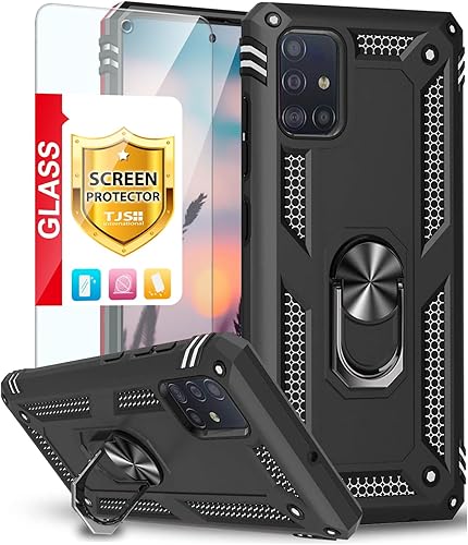 TJS Funda para teléfono compatible con Samsung Galaxy A71 5GA91M80s (no compatible con Galaxy A71 4GVerizon Galaxy A71 5G UW), con protector de