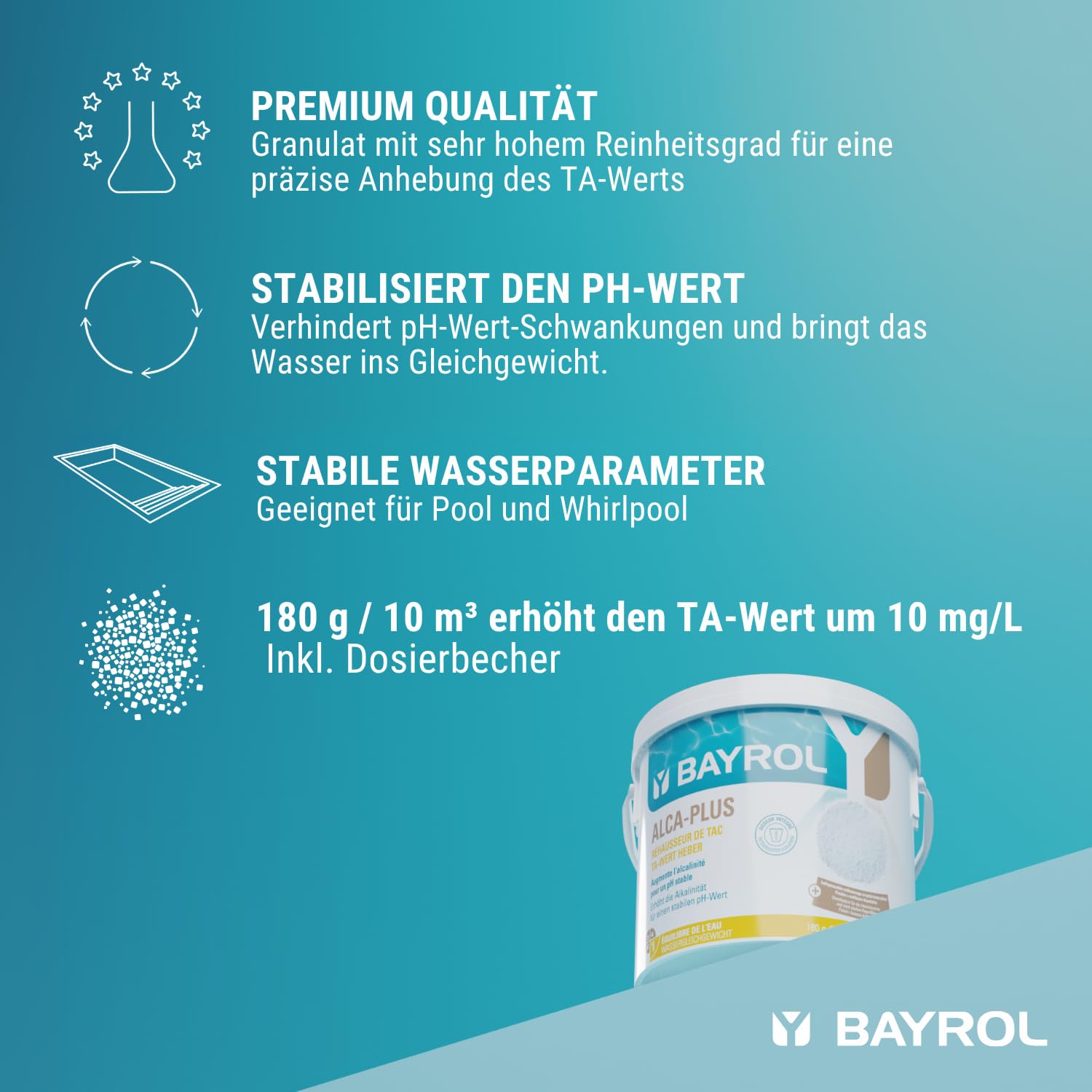 BAYROL e-Alca-Plus Granulat zur pH-Wert Korrektur niedriger Alkalinität 5 kg
